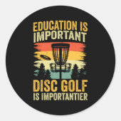 Schijfgolf is belangrijk ronde sticker (Voorkant)
