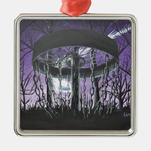 schijfgolf metalen ornament (Voorkant)