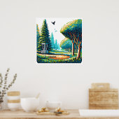 Schijfgolf Pixel Art Poster (Keuken)