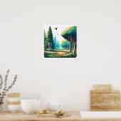 Schijfgolf Pixel Art Poster (Keuken)