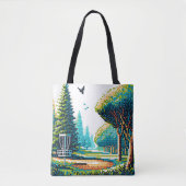 Schijfgolf Pixel Art Tote Bag (Voorkant)