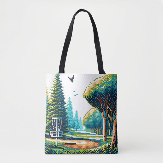 Schijfgolf Pixel Art Tote Bag (Voorkant)