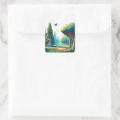 Schijfgolf Pixel Art Vierkante Sticker (Tas)