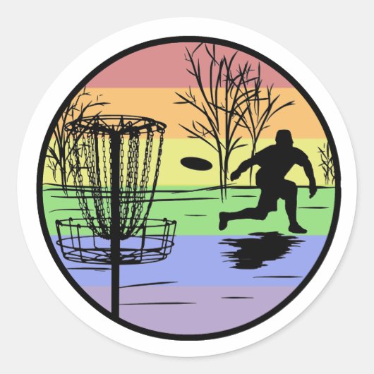 Schijfgolfing Ronde Sticker (Voorkant)