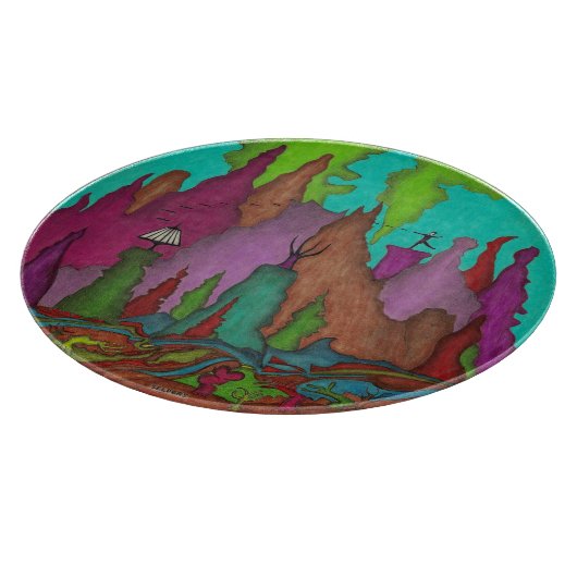 Schijfgolfkunstglas Snijplank (Hoek)