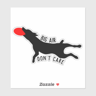 Schijfhond frisbee grote lucht maakt sticker niet 