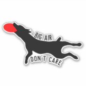Schijfhond frisbee grote lucht maakt sticker niet  (Voorkant)