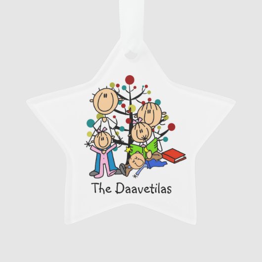 Schijfindexparenten, 3 Kinder AcrylOrnament Ornament (voorkant)