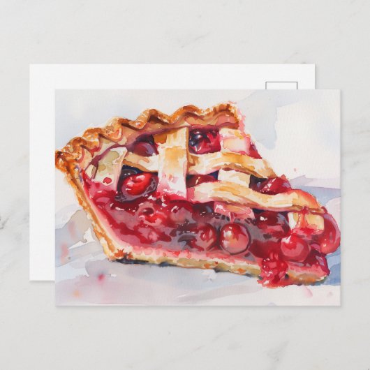 Schijfje Cherry Pie Briefkaart (Voorkant / Achterkant)