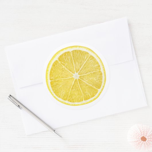schijfje citroen ronde sticker (Envelop)