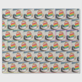 Schijfje Rainbow Cake Cadeaupapier (Vlak)