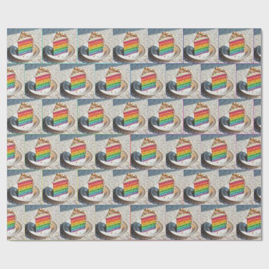 Schijfje Rainbow Cake Cadeaupapier (Vlak)