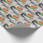 Schijfje Rainbow Cake Cadeaupapier (Hoek)