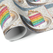 Schijfje Rainbow Cake Cadeaupapier (Rol Hoek)