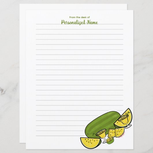 Schijfje Sunshine Yellow Lined Paper Sheet (Voorkant / Achterkant)