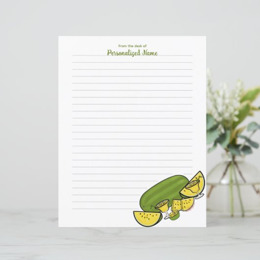 Schijfje Sunshine Yellow Lined Paper Sheet (Staand voorkant)