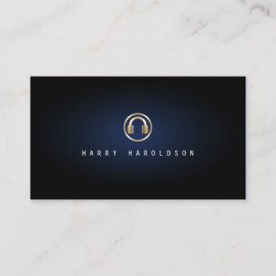Schijfjockey Elegant Goud Muziek Note Icon Blauw G Visitekaartje