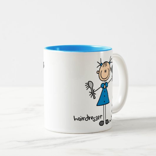 Schijkfiguur voor airdresser tweekleurige koffiemok (Voorkant rechts)