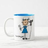 Schijkfiguur voor airdresser tweekleurige koffiemok (Links)