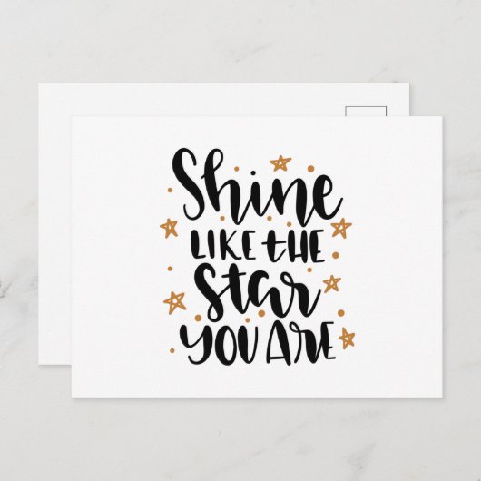 Schijn als de ster die je bent briefkaart (Voorkant / Achterkant)