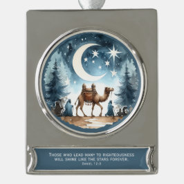 Schijn als de sterren – Reis onder het maanlicht  Verzilverd Banner Ornament