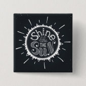 Schijn als de zon vierkante button 5,1 cm (Voorkant)