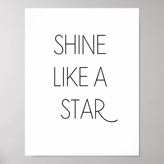 SCHIJN ALS EEN STAR - Minimalistisch Poster (Voorkant)