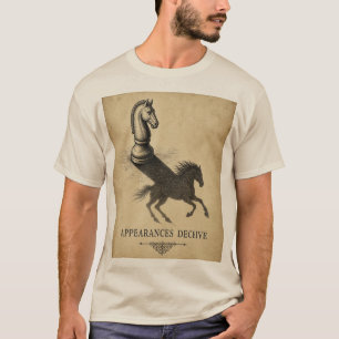Schijn Bedriegt Vintage Schaak Paard T-shirt