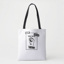 Schijn door duisternis tote bag