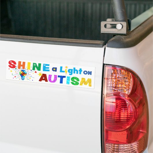 SCHIJN een licht op AUTISME Bumpersticker (Op Truck)
