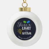 Schijn een licht op autisme matching team keramische bal ornament (Voorkant)
