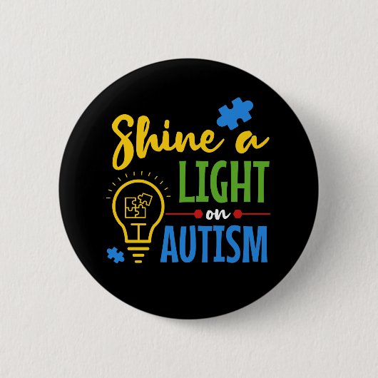 Schijn een licht op autisme ronde button 5,7 cm (Voorkant)