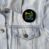 Schijn een licht op autisme ronde button 5,7 cm (In situ)