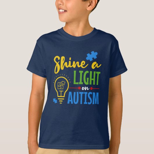 Schijn een licht op autisme t-shirt (Voorkant)