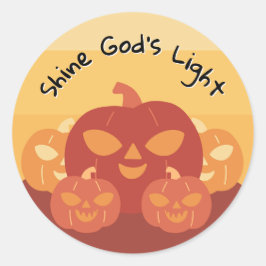 Schijn Gods Licht Pompoen Ronde Sticker