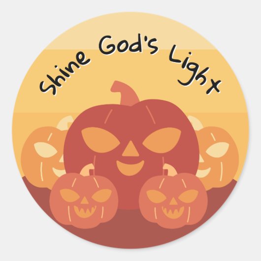 Schijn Gods Licht Pompoen Ronde Sticker (Voorkant)