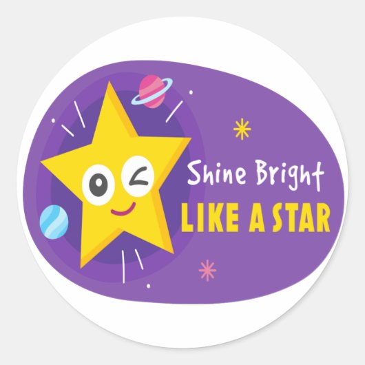 Schijn helder als een ster ronde sticker (Voorkant)