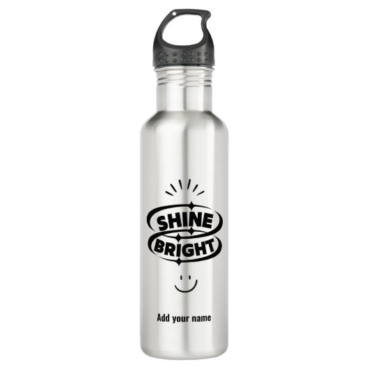 Schijn helder en glimlach" waterfles  (Voorkant)