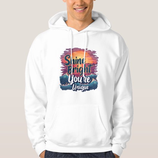 "Schijn helder, je bent uniek!" Sunset Ocean T-shi Hoodie (Voorkant)