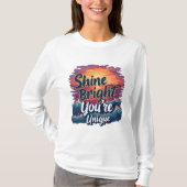 "Schijn helder, je bent uniek!" Sunset Ocean T-shi T-shirt (Voorkant)