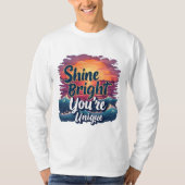 "Schijn helder, je bent uniek!" Sunset Ocean T-shi T-shirt (Voorkant)