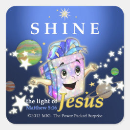 Schijn het Licht van Jezus Vierkante Sticker