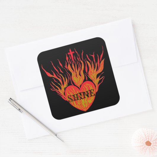 Schijn het licht vierkante sticker (Envelop)