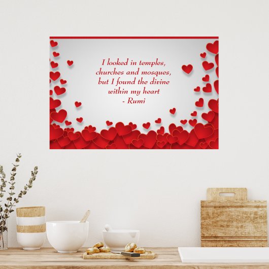 Schijn in mijn hartliefde en Spirituele prijsopgav Poster (Keuken)