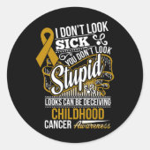 Schijn kan het bewustzijn van kinderkanker misleid ronde sticker (Voorkant)
