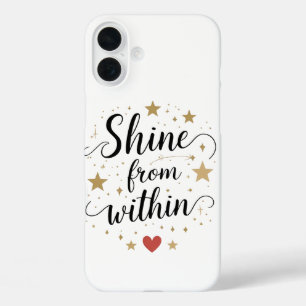 Schijn van binnenuit – Hemelse Zelf-Liefde Quote iPhone 16 Plus Hoesje