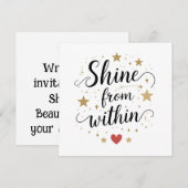 Schijn van binnenuit – Hemelse Zelf-Liefde Quote Kaart (Voorkant / Achterkant)