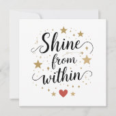 Schijn van binnenuit – Hemelse Zelf-Liefde Quote Kaart (Voorkant)