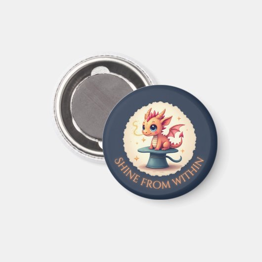 Schijn van binnenuit - Schattigee drakenmagneet Magneet (Voorkant / Achterkant)