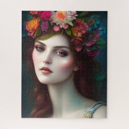 Schijnbaar bloemenportret voor godin van liefde legpuzzel